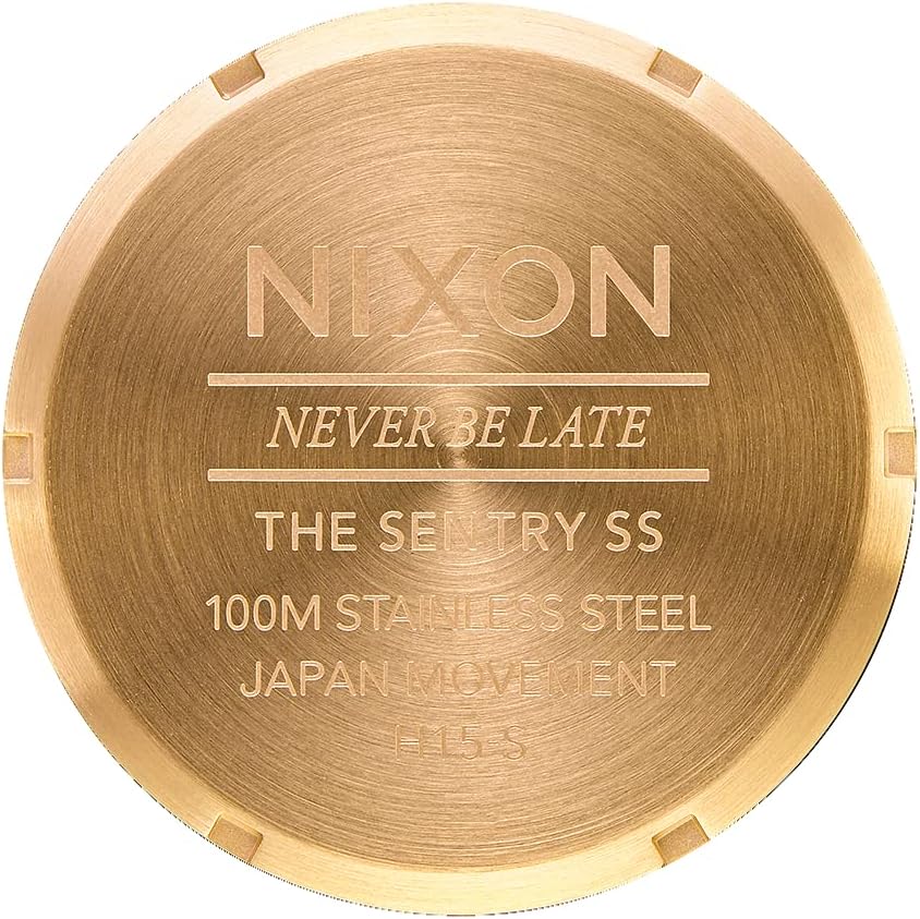 NIXON Sentry SS A356 - Reloj analógico clásico resistente al agua de 100 m para hombre (cártula de reloj de 42 mm, correa de acero inoxidable de 23 mm-20 mm)
