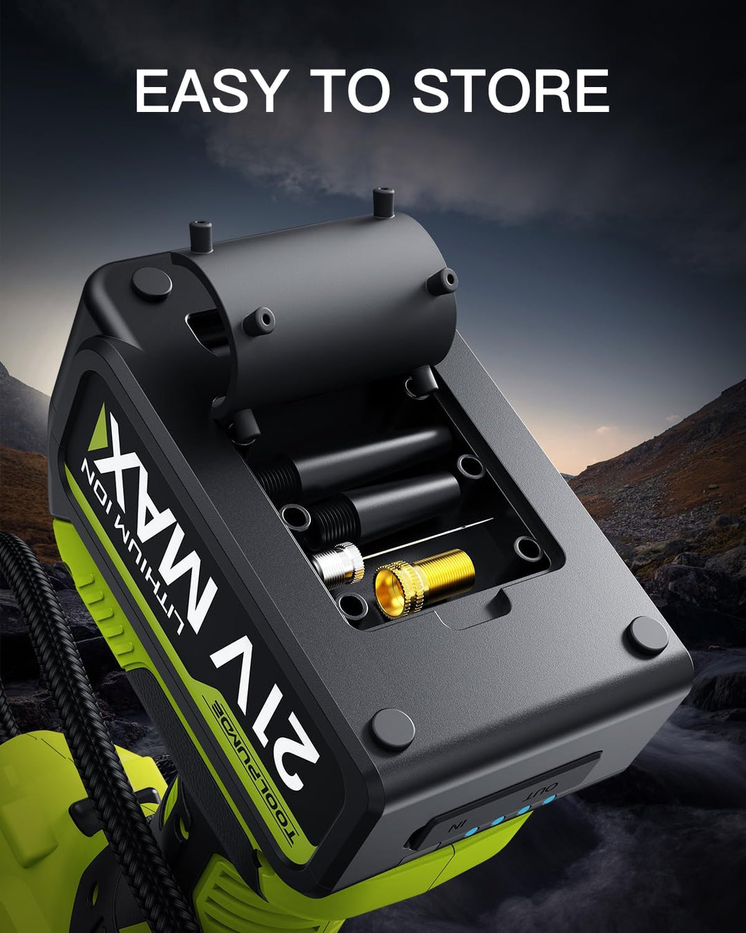 TOOLPUMDE Inflador de neumáticos actualizado, compresor de aire por...
