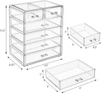 Sorbus Organizador de maquillaje de 6 cajones con cajones pequeños y anchos