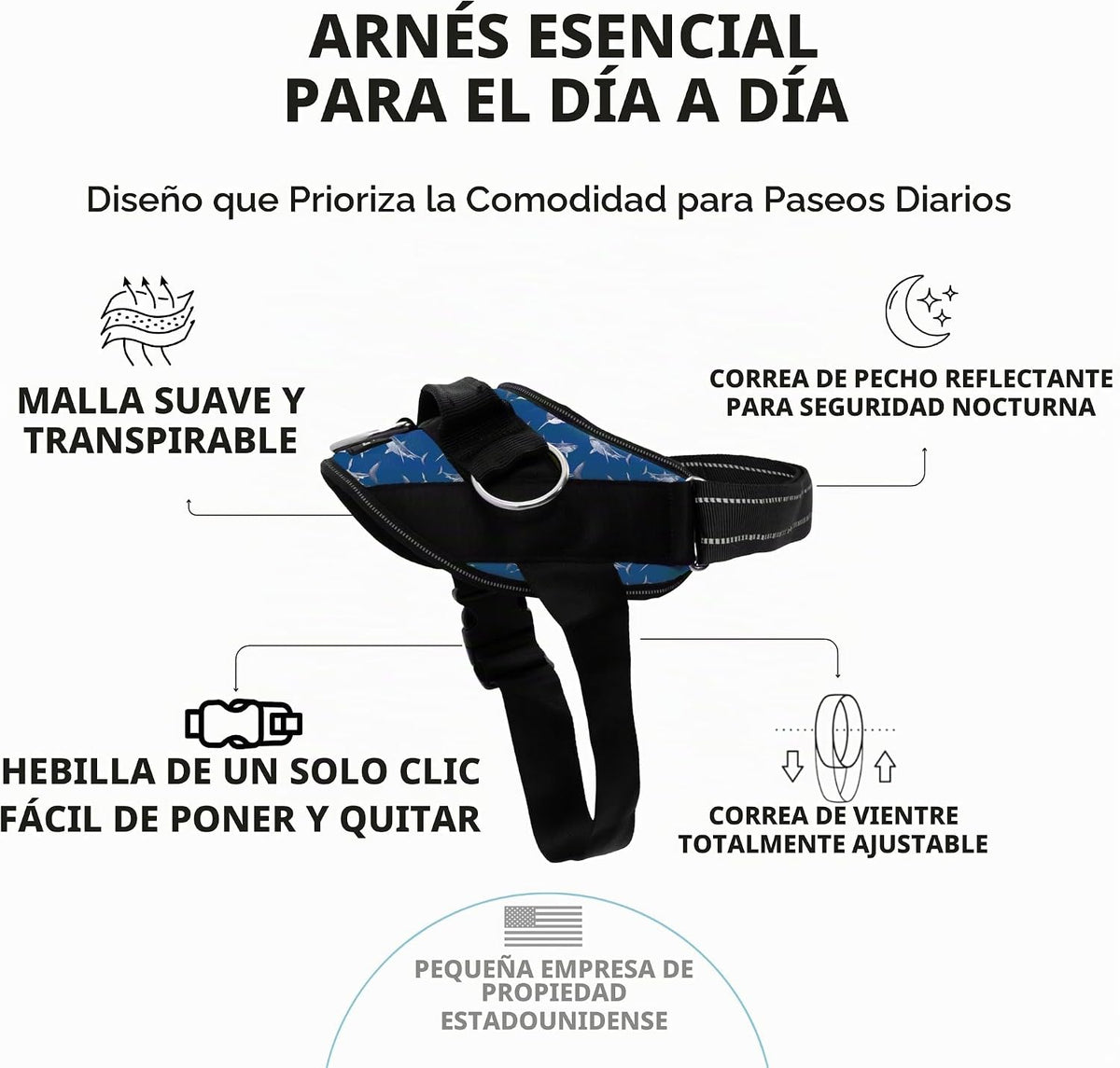 ShawnCo Arnés esencial para perro, chaleco sin tirones para mascotas con 3 clips de correa, sin estrangulamiento, reflectante, ajustable y acolchado, para caminar y entrenar fácilmente para perros