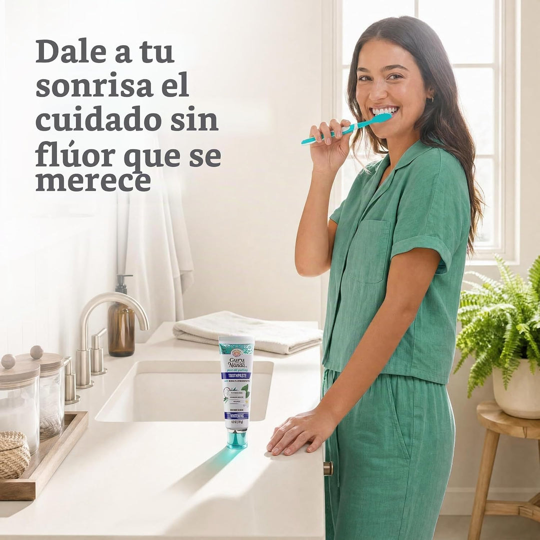 GuruNanda Pasta de dientes con hidroxiapatita, libre de SLS y fluor...