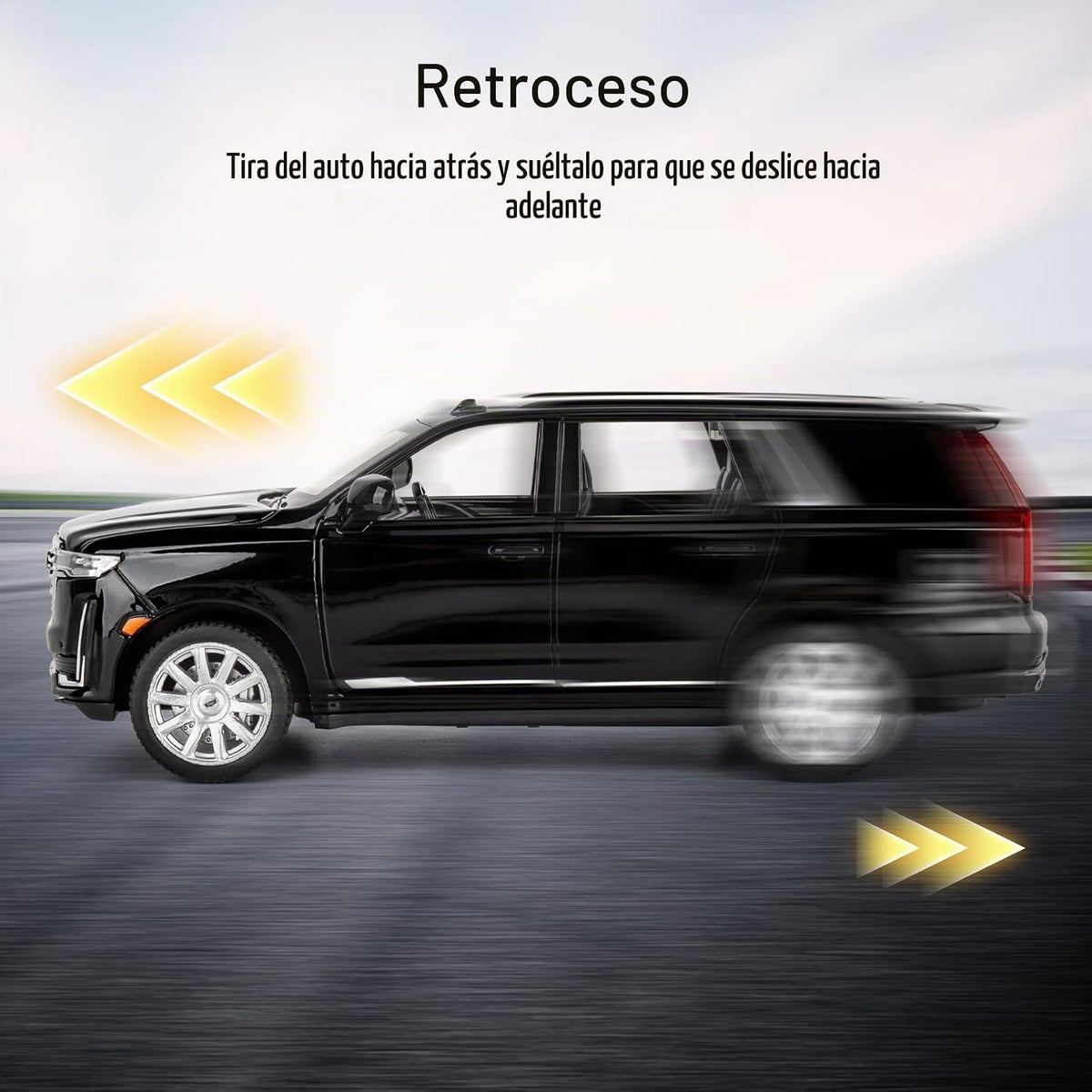 Modelo de automóvil a escala 1/32 compatible con Escalade SUV, vehículo de juguete fundido a presión, aleación de zinc con sonido y luz para adultos, niños y niñas, 3, 4, 5, 6, 7, 8, negro