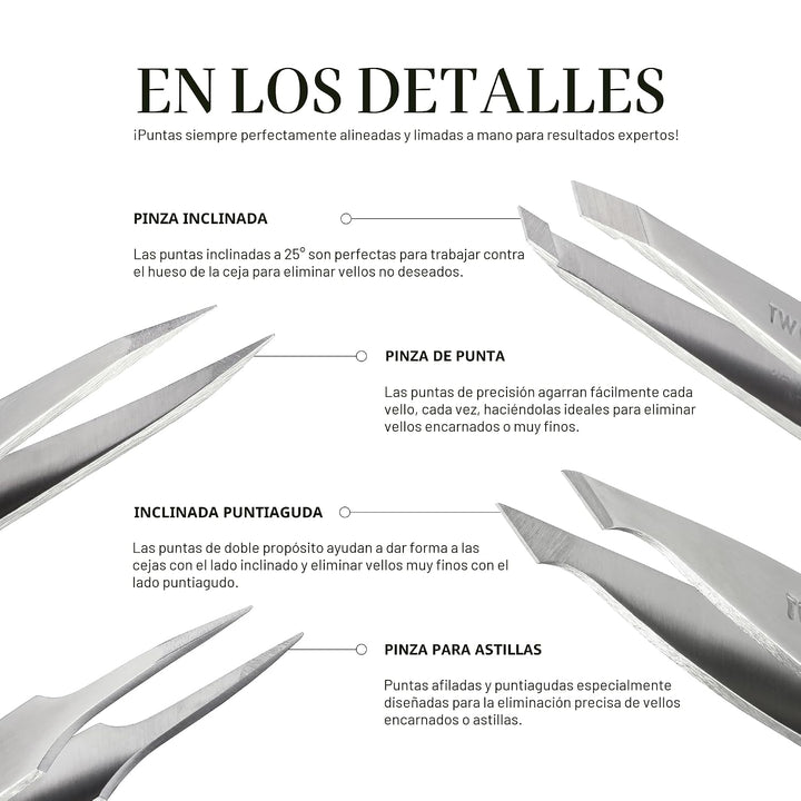 Tweezerman Pinzas Inclinadas Glicina Púrpura