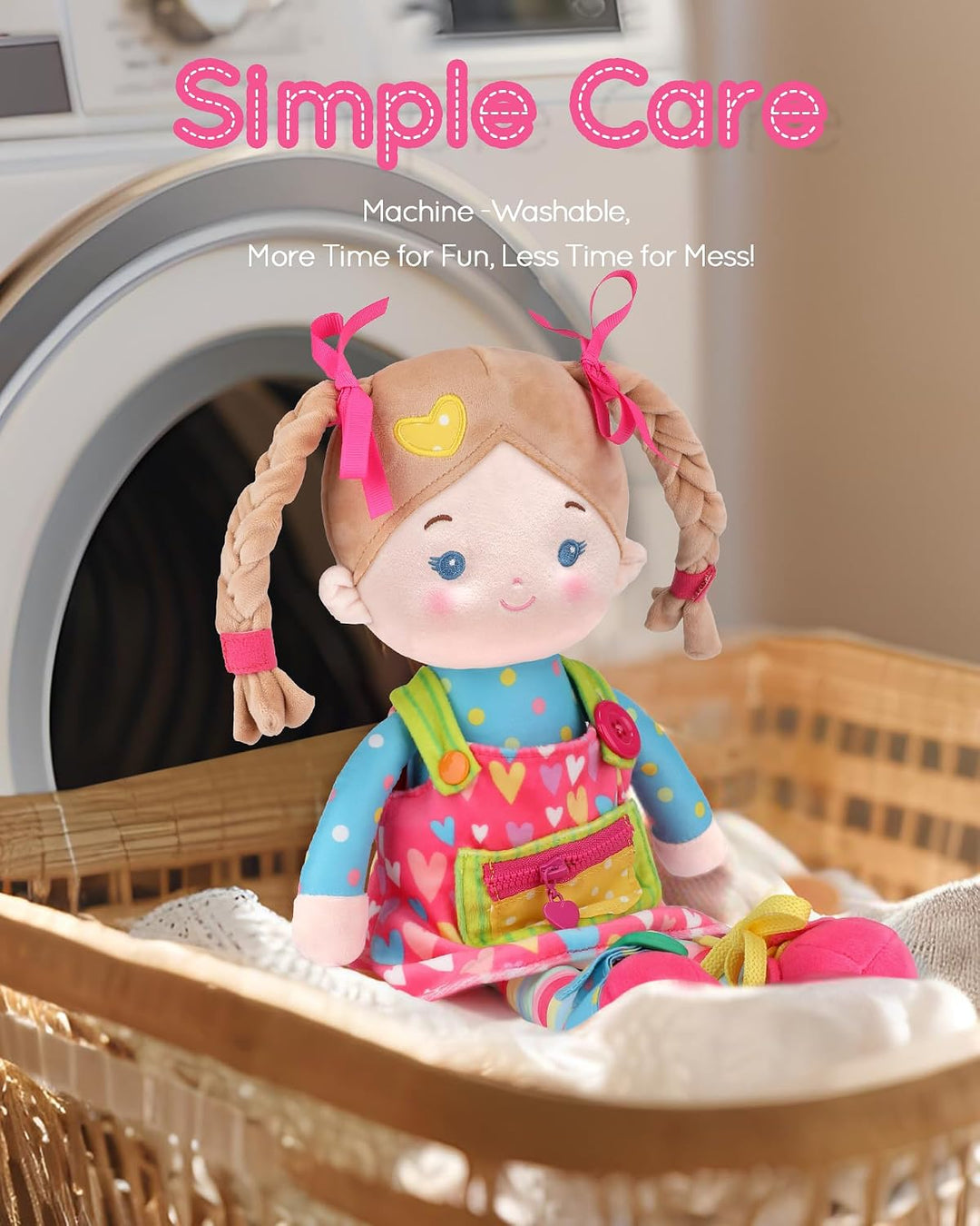 LeyaDoll Muñeca de Bebé Suave Educativa (16''), Muñeca Sens...