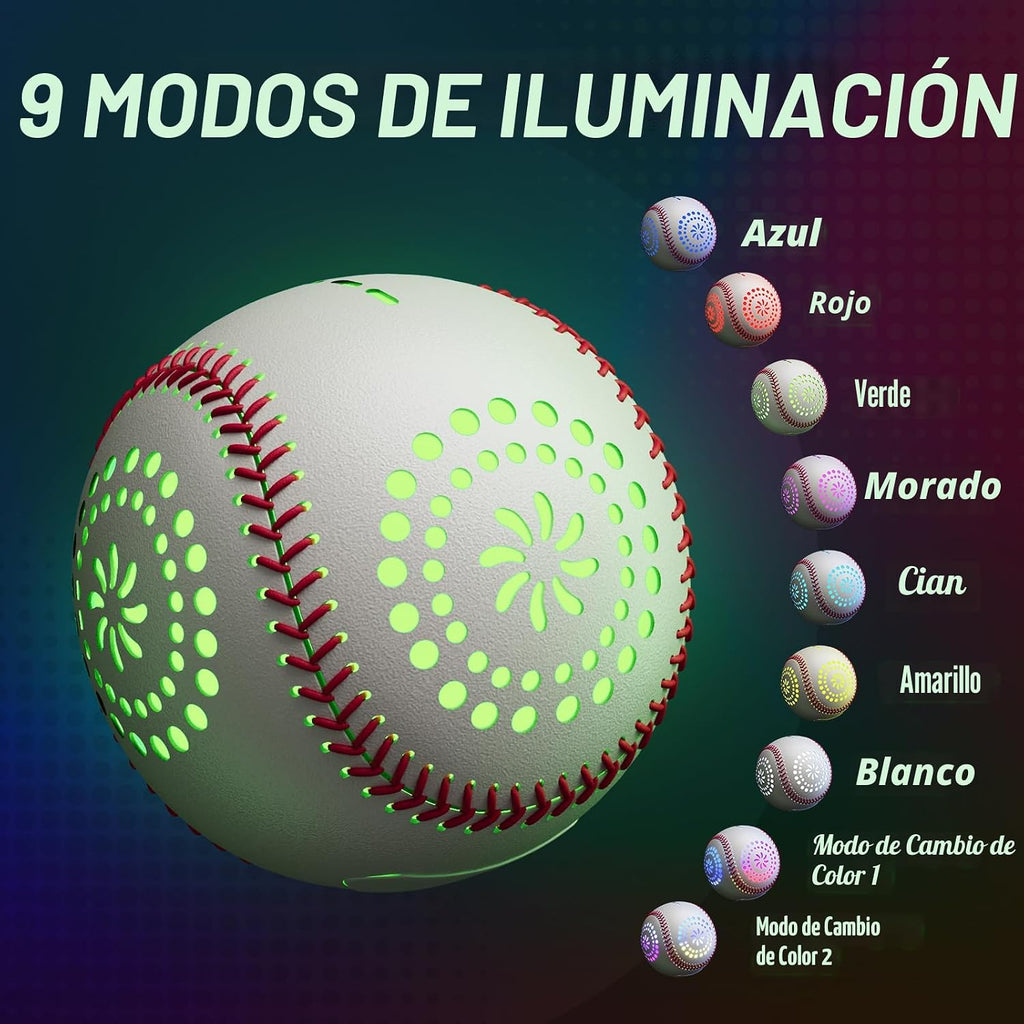 HYES Light up Baseball Gift con LED Rechargeable, 9 Lighting Modes