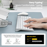 cimetech Combo de teclado y mouse inalámbricos - Blanco plateado |...