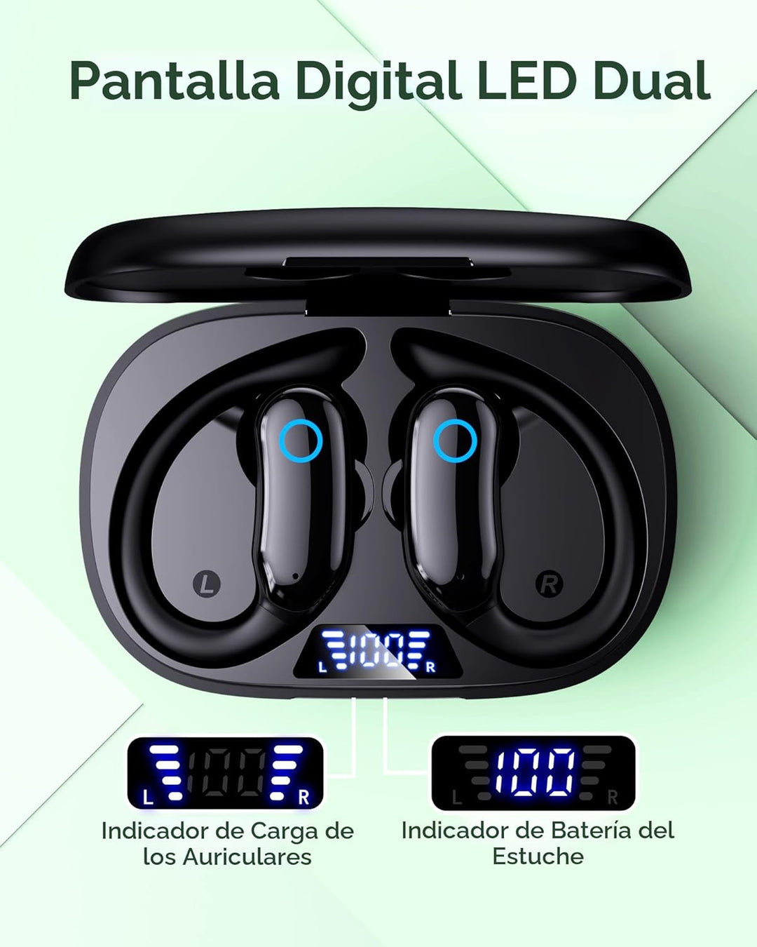 GNMN Auriculares inalámbricos con cancelación activa de ruido, repr...