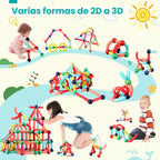 BAKAM Bloques de construcción magnéticos para niños de 4 a 8 años, juguetes de construcción STEM para niños y niñas, juego de palos magnéticos y bolas de gran tamaño para el aprendizaje educativo temprano de los niños (84 piezas)