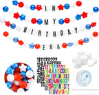 Kit de guirnalda de cumpleaños de pulsera gigante de la amistad con letras bolas, pancarta personalizable para Navidad, boda, Kpop, decoraciones de fiesta de Año Nuevo, bolas de plástico, estrellas