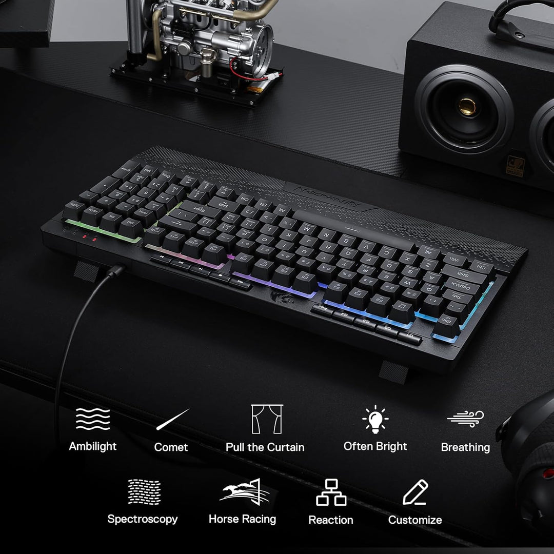 Redragon K515 Shiva - Teclado con cable para juegos RGB de membrana...