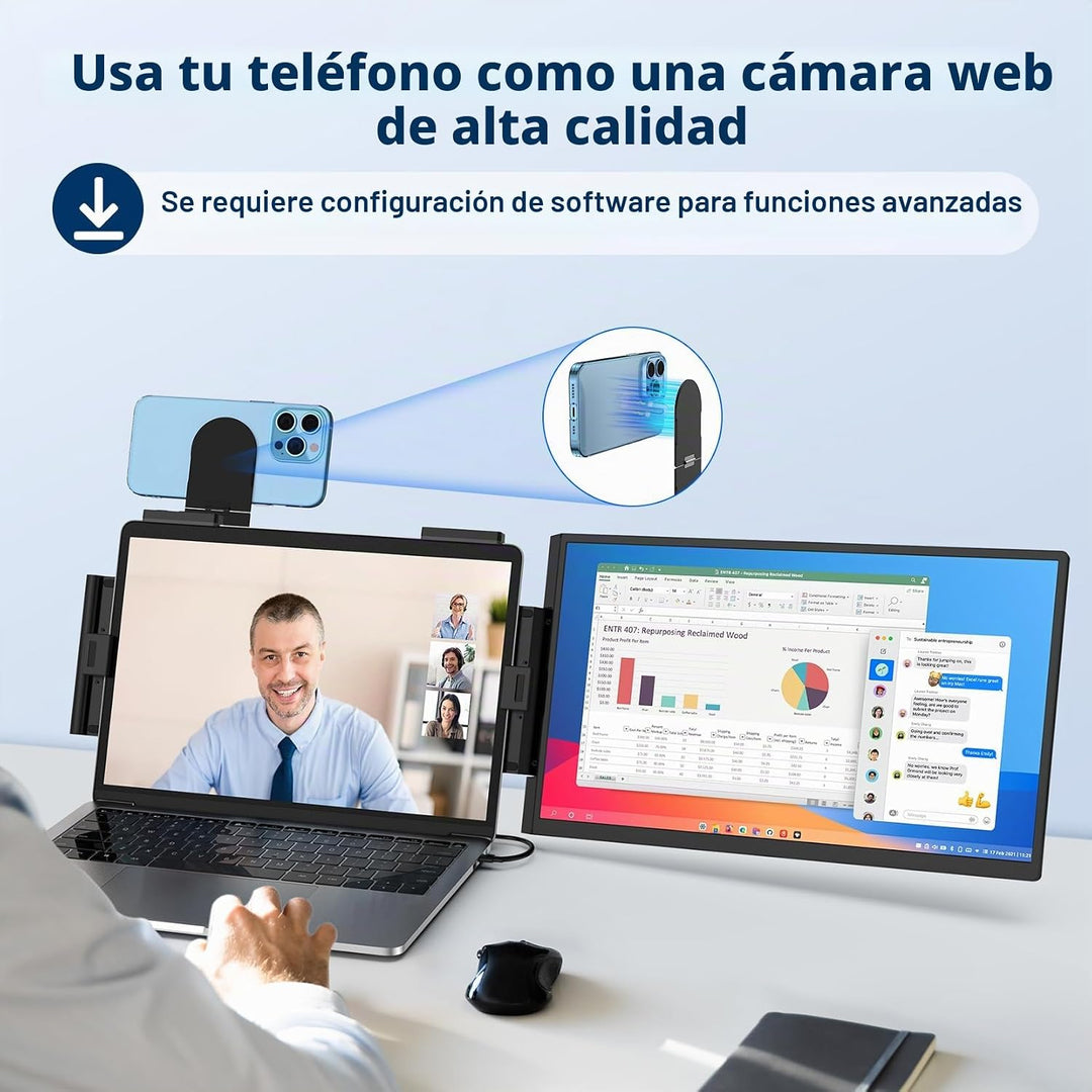 HONGO Monitor de estudio portátil FHD IPS 1080P de 15.6 pulgadas, e...