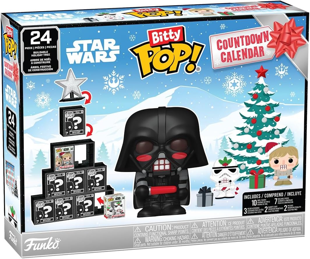 Funko Calendario de cuenta regresiva Pop! Bitty: Star Wars - 24 días de sorpresas - Mini figuras de vinilo coleccionables - Caja misteriosa - Idea de regalo - Regalo de vacaciones para niños - Cuenta