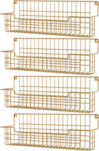 Estante para especias, paquete de 4 organizadores de condimentos montado en la pared para organización de almacenamiento de cocina, estante de metal para especias para gabinete, despensa