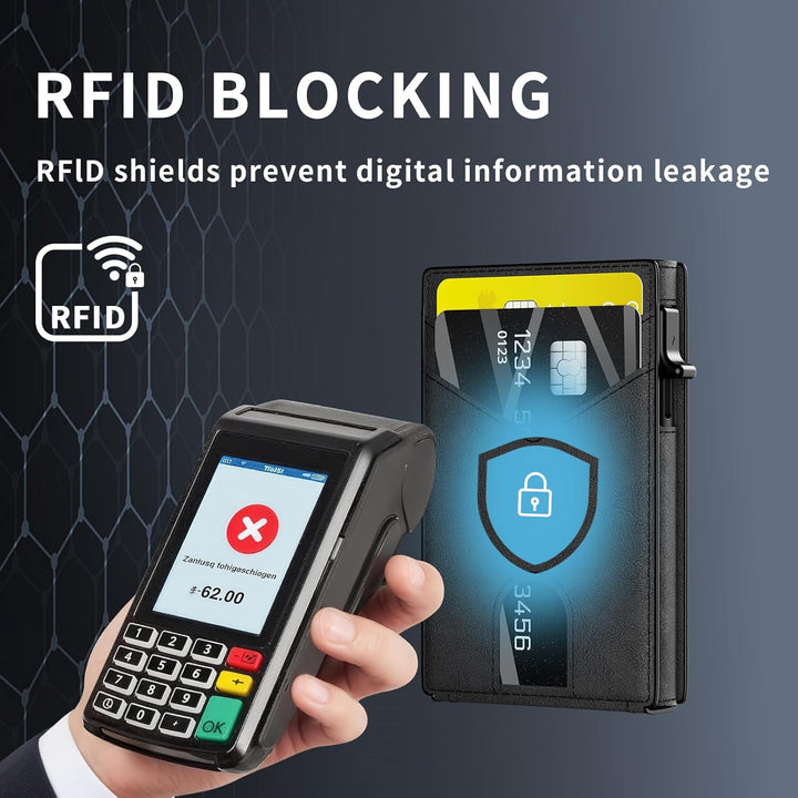 KISUEDZP Cartera delgada para hombre con bloqueo RFID, soporte de m...