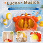 Juguetes de baño de cangrejo, máquina de baño de burbujas 4 en 1 con cabezal de ducha, luz para niños pequeños y máquina de burbujas de baño, juguete de bañera para bebés de 1 a 3, 4 a 8 años