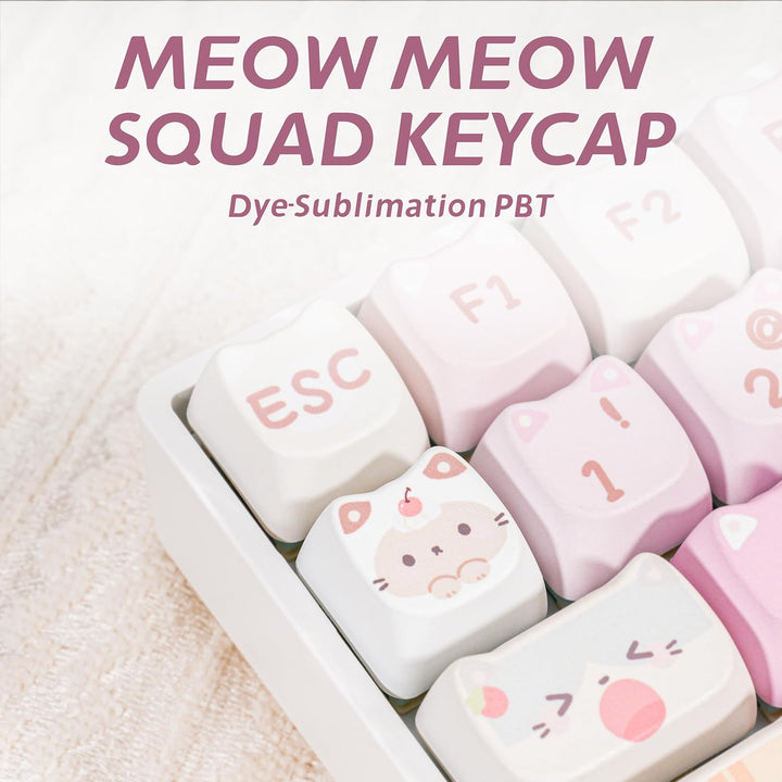 ZORNHER ZH100 Wireless Cat Mechanical Keyboard,98% Pink Cute Creamy...