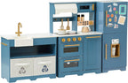 Teamson Kids Little Chef Atlanta Modular Play Kitchen, Blue/blanco/Gold