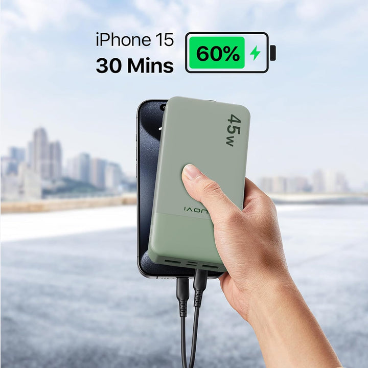 JUOVI J2621 Batería Externa Portátil 20000mAh 45W, Carga Rápida PD...