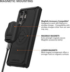 Rokform - Funda ultra resistente para Galaxy S24 + soporte de ventilación magnético doble con agarre súper