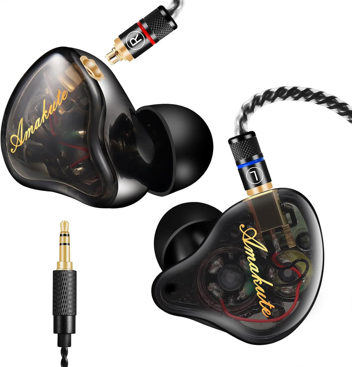 DCMEKA Auriculares IEM de doble controlador para juegos - Monitores...