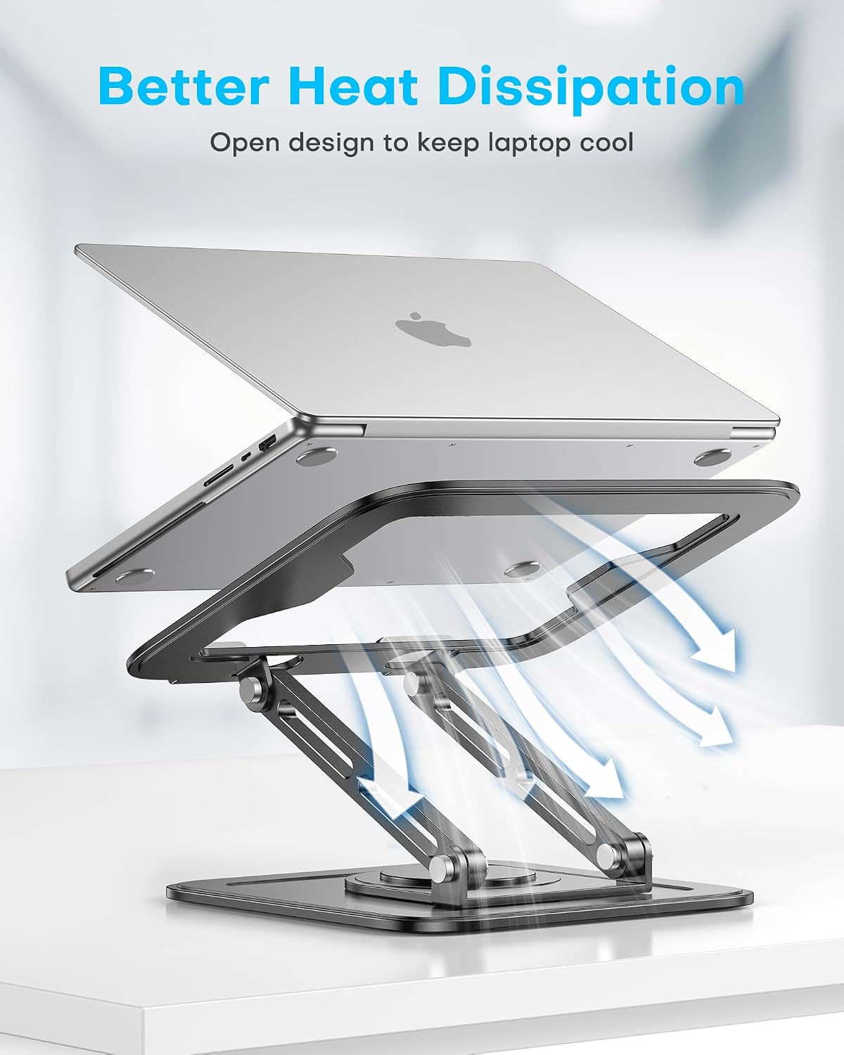LOXP Soporte ajustable para laptop, soporte para computadora con ba...