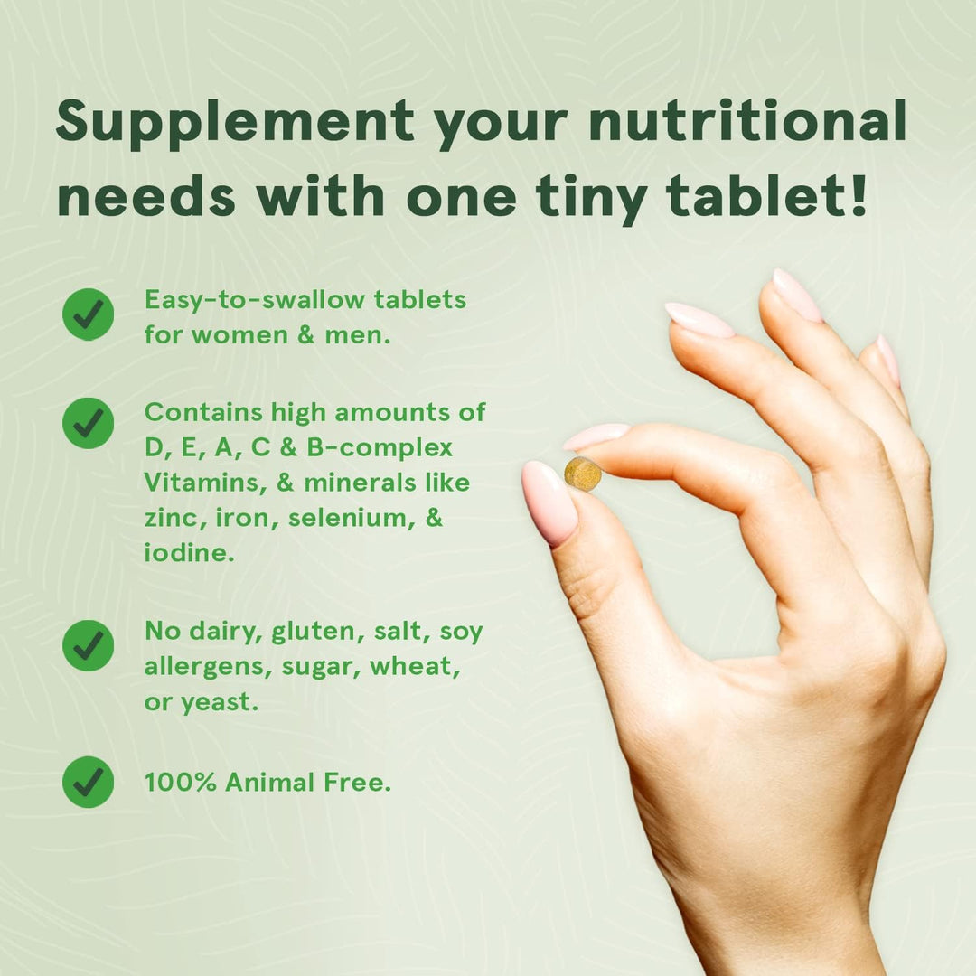 Vitaminas veganas en pastillas pequeñas, multivitaminas y minerales, 2
