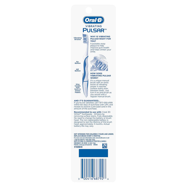 Cepillo de dientes manual Oral-B 3D White Pulsar 35 Mediano, 1 unid...