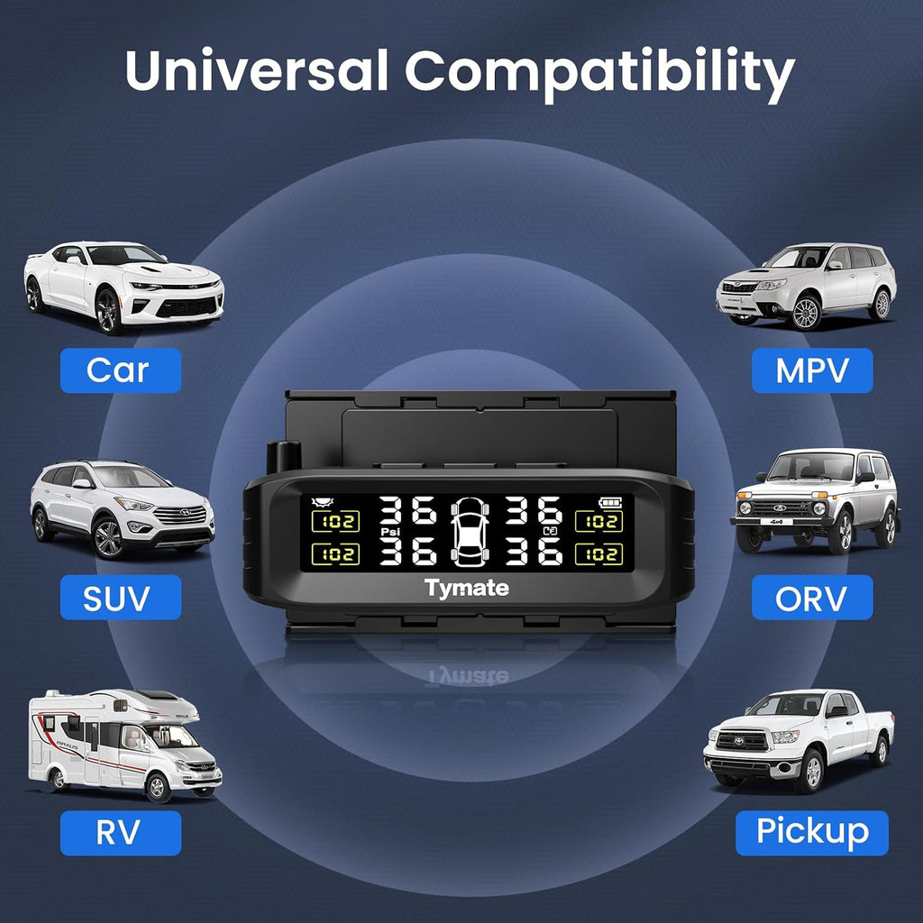 Tymate TM8 RV Sistema de monitoreo de presión de neumáticos, TPMS Set de 4