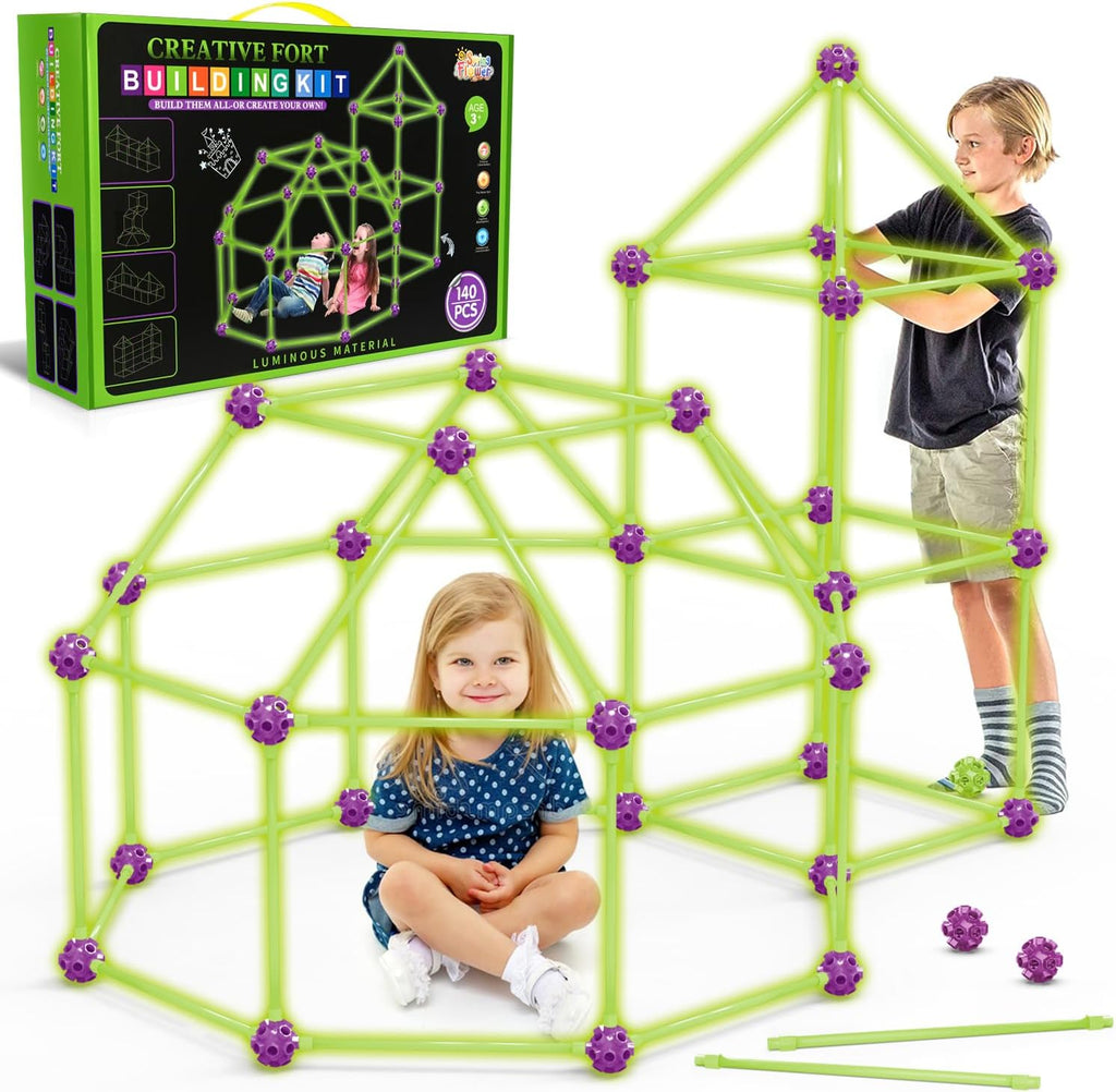Kit de construcción de fuerte que brilla en la oscuridad para niños, juguetes de construcción STEM, regalo educativo para niños y niñas de 4, 5, 6, 7, 8, 9, 10, 11, 12 años, juego creativo definitivo