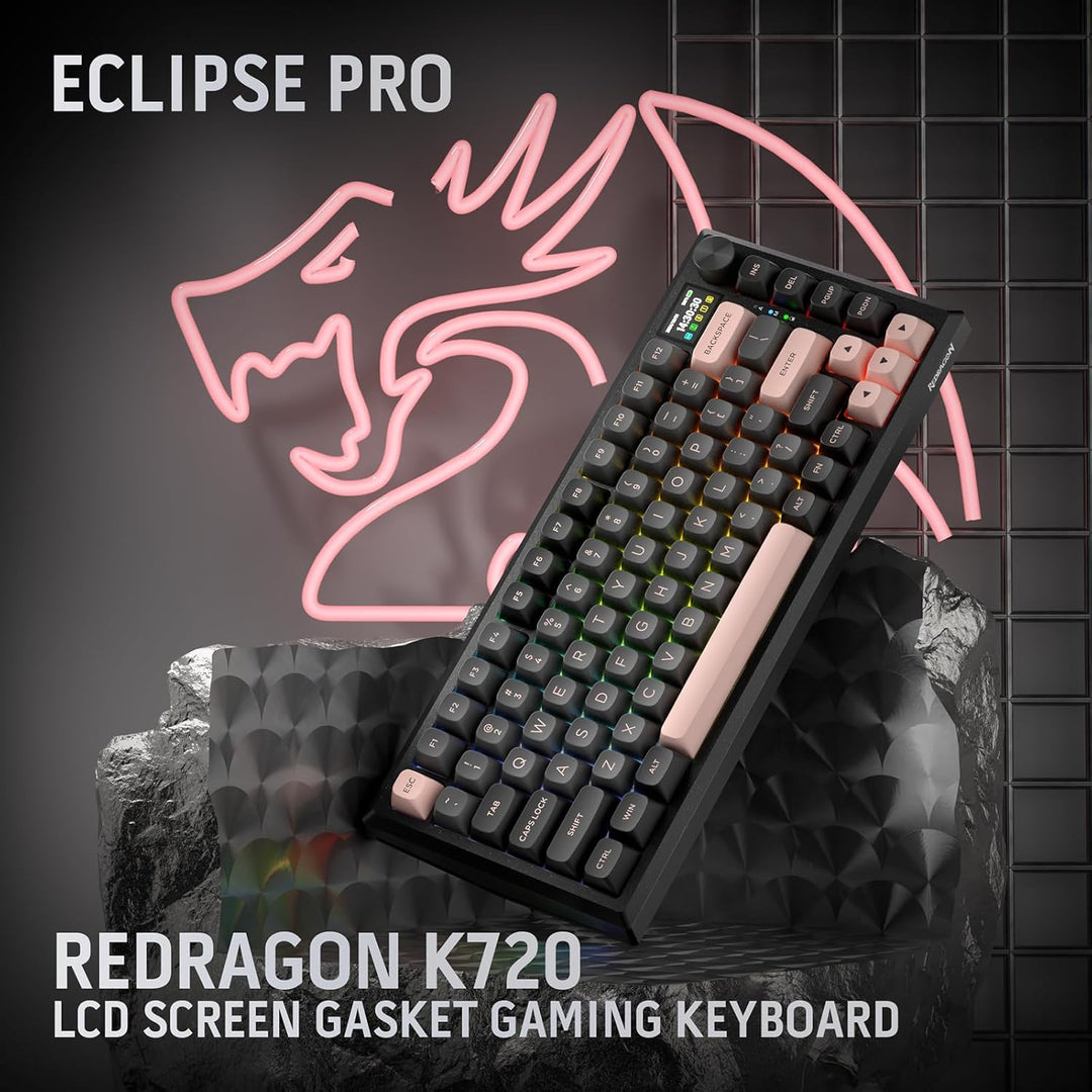 Redragon Teclado inalámbrico para juegos con junta CNC K720 con pan...