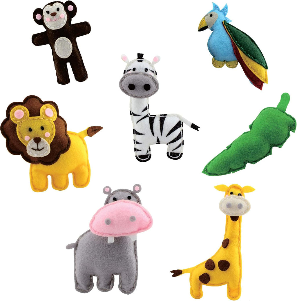 Peachy Keen Crafts Kit de costura para niños, aprende a coser para edades de 8 a 12 años, kit de manualidades de fieltro para principiantes, haz 6 divertidos animales de peluche y un cojín de alfiler