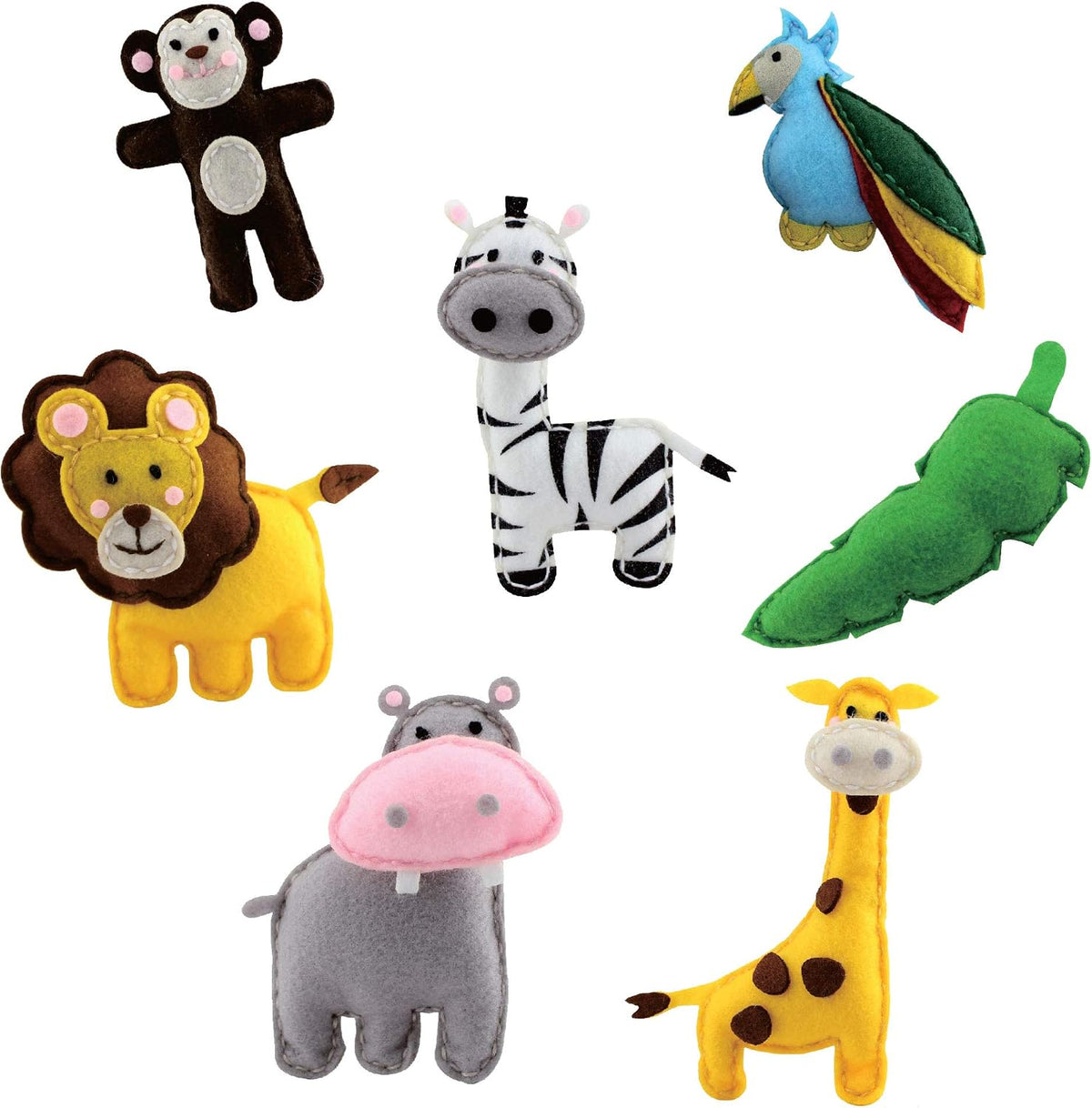 Peachy Keen Crafts Kit de costura para niños, aprende a coser para edades de 8 a 12 años, kit de manualidades de fieltro para principiantes, haz 6 divertidos animales de peluche y un cojín de alfiler
