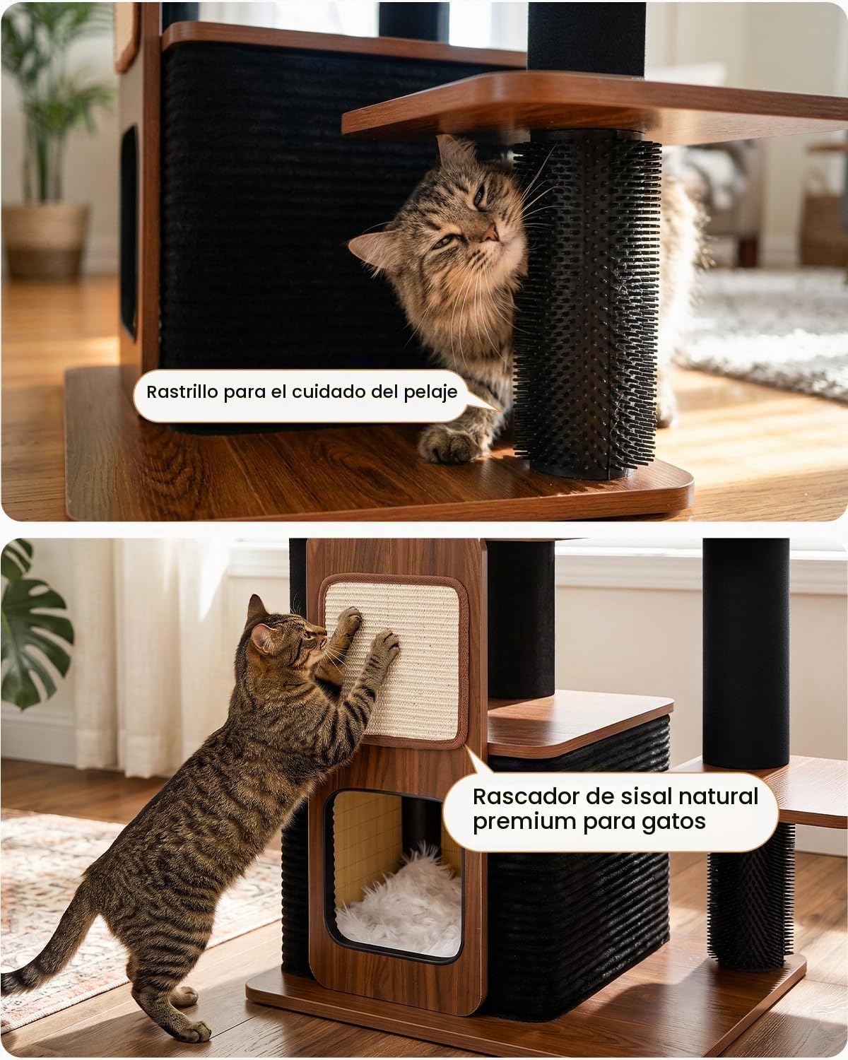 Árbol moderno para gatos de interior de 63 pulgadas