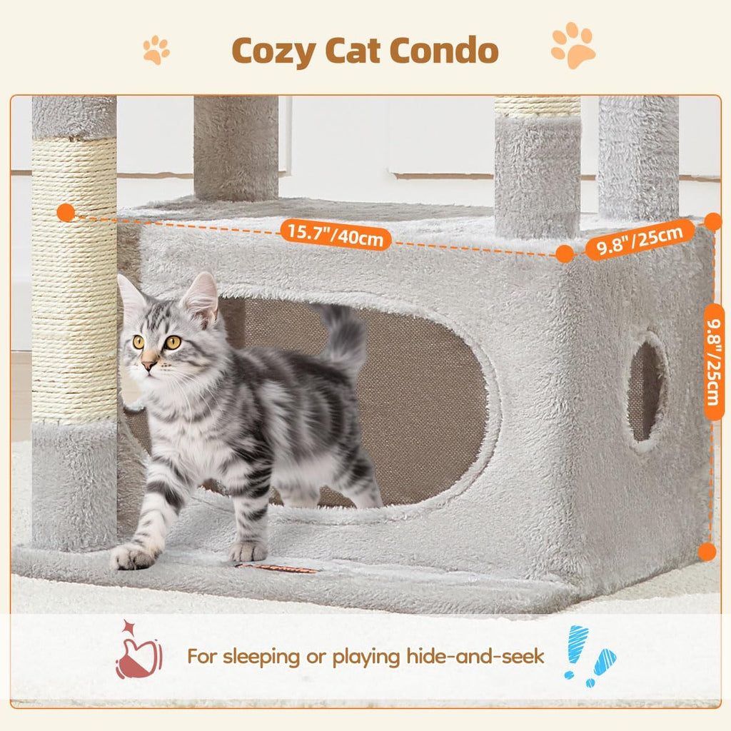 Taoqimiao Árbol para gatos, torre de gato de 38.5 pulgadas para gatos de