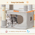 Taoqimiao Árbol para gatos, torre de gato de 38.5 pulgadas para gatos de