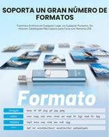 Unidad Flash Certificada Apple MFi 128GB para iPhone, Unidad Pulgar...