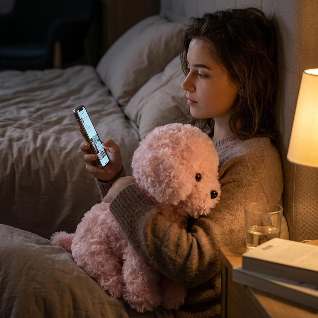 WEIGEDU Animales de Peluche de Perrito Rosa Juguetes de Peluche, Ca...