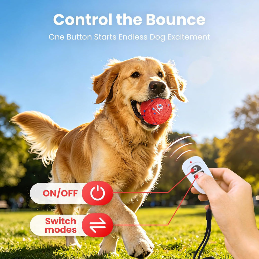 Smart - Pelota interactiva de juguetes para perros, bola de rebote y rodamiento automático, material de E-TPU resistente a las masticaciones, 3 modos interactivos, IPX7 impermeable