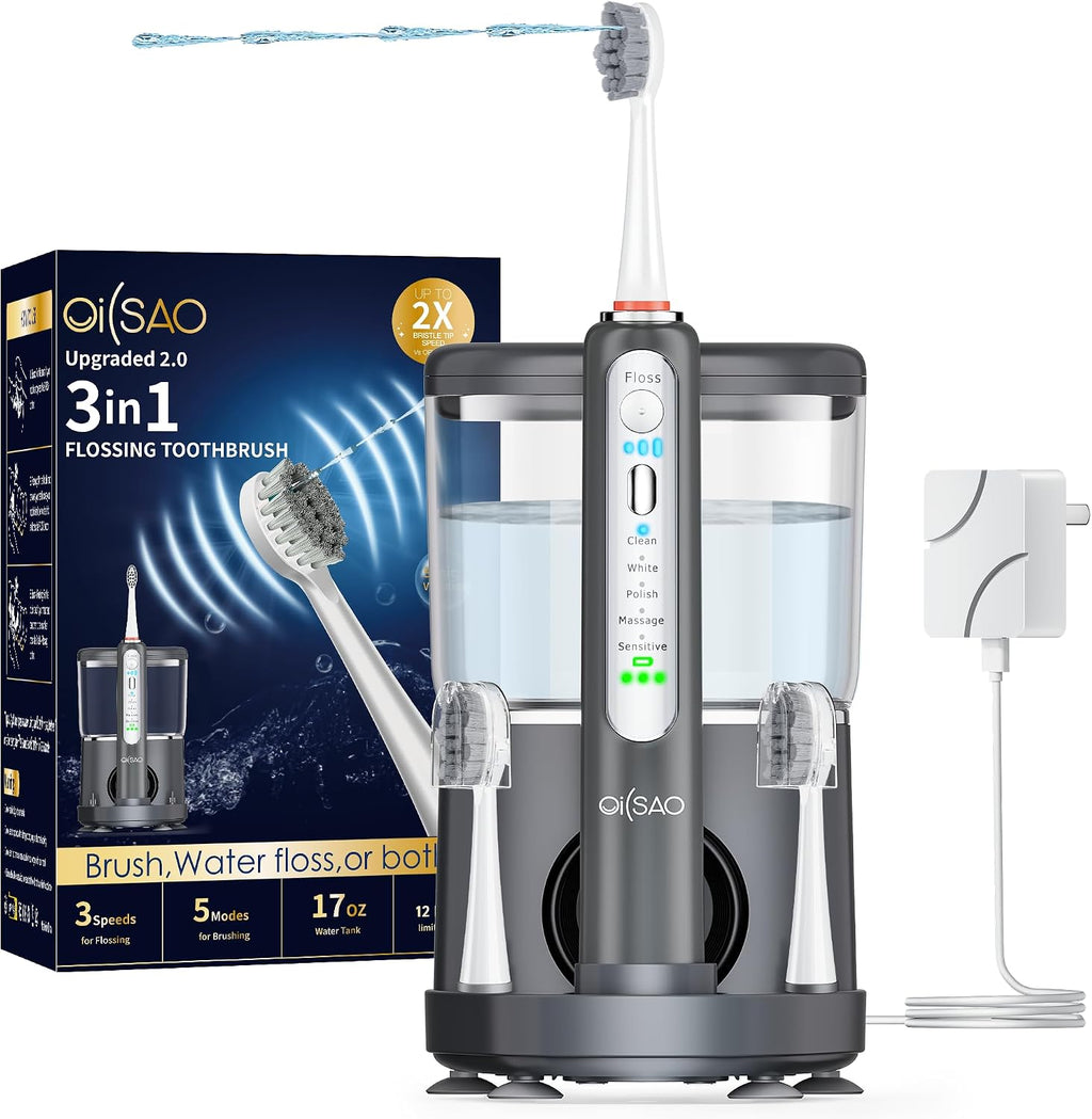 Cepillo de dientes eléctrico con hilo dental combinado, cepillo de dientes