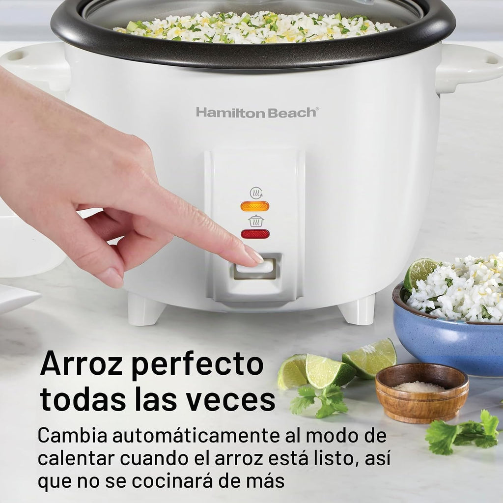 Hamilton Beach Olla arrocera y vaporera de alimentos, 10 tazas cocidas, 5