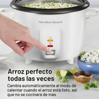 Hamilton Beach Olla arrocera y vaporera de alimentos, 10 tazas cocidas, 5