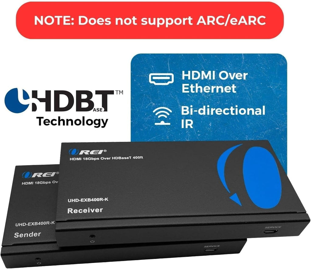 OREI Extensor HDMI HDBaseT 400ft - 4K2K@60Hz RS-232 HDR bidireccional IR