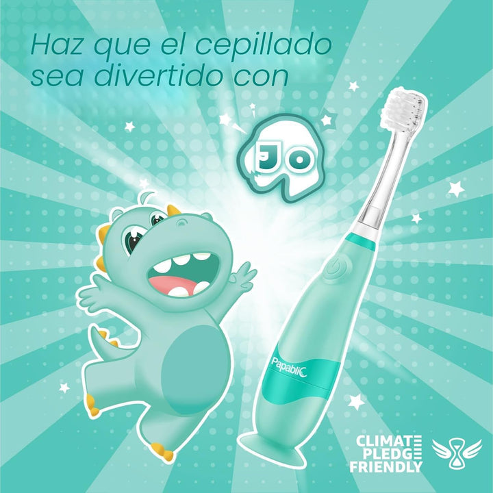 Papablic Cepillo de dientes eléctrico sónico para niños de 1 a 3 añ...