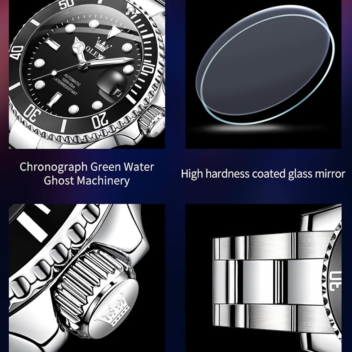 OLEVS Reloj Automático Mecánico para Hombre de Lujo, Recia Carga Automática