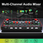 Paquete de micrófono de podcast con mezclador de audio de placa de sonido en vivo, equipo de podcast con micrófono de condensador de 3.5mm para transmisión en vivo, canto, juegos en Pc/Teléfono