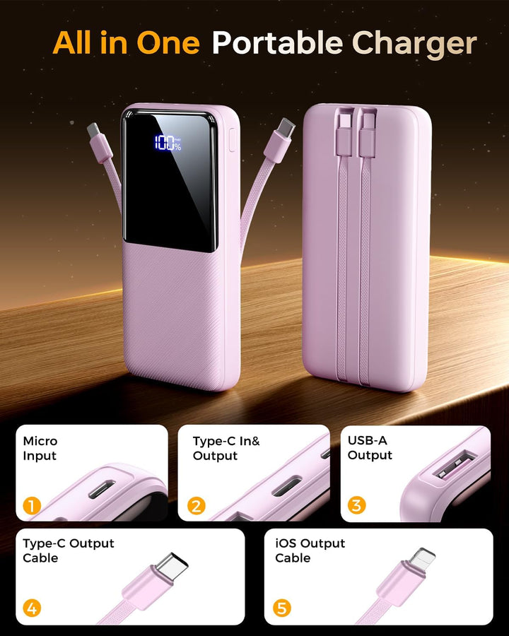 CFIAI Cargador portátil con batería de 15000 mAh, cargador de teléf...