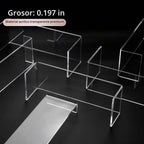 Juego de 2 elevadores de exhibición grandes de acrílico transparente, 3 tamaños de 12 pulgadas, estante de exhibición rectangular tipo vitrina para coleccionables, soporte de exhibición de