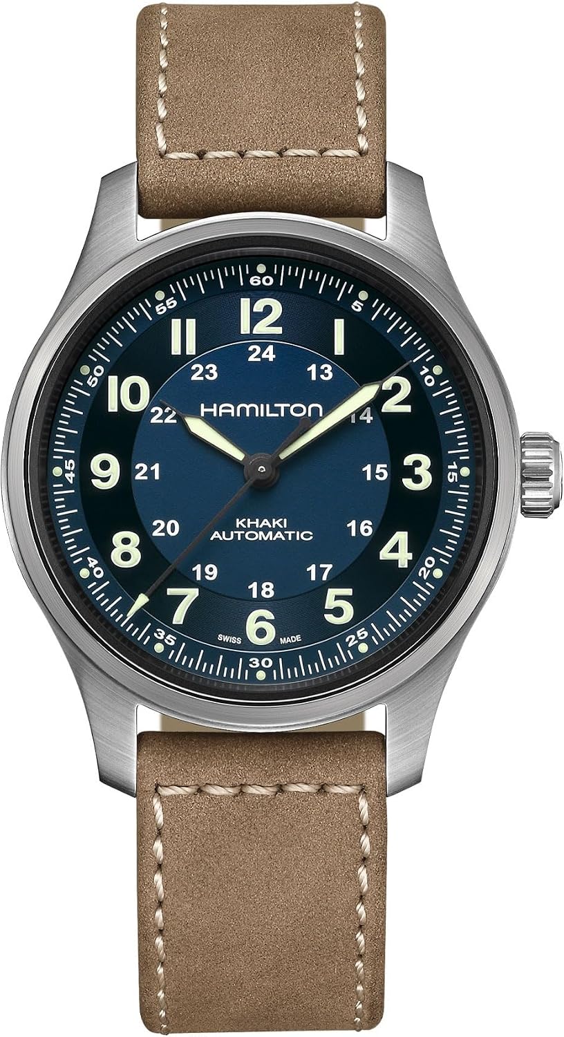 Hamilton Khaki Field Titanium Reloj automático para hombre, caja de titanio