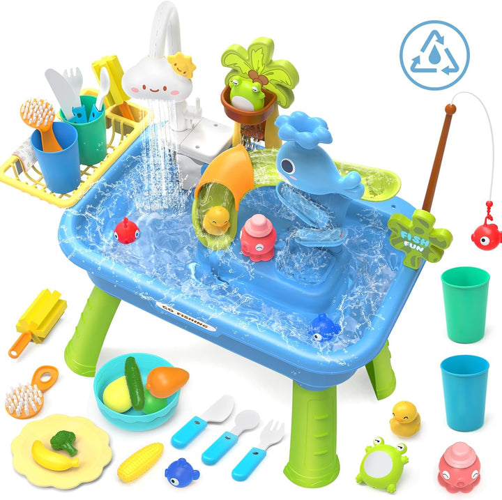 Fregadero de juego de 21 pulgadas de alto con agua corriente, frega...