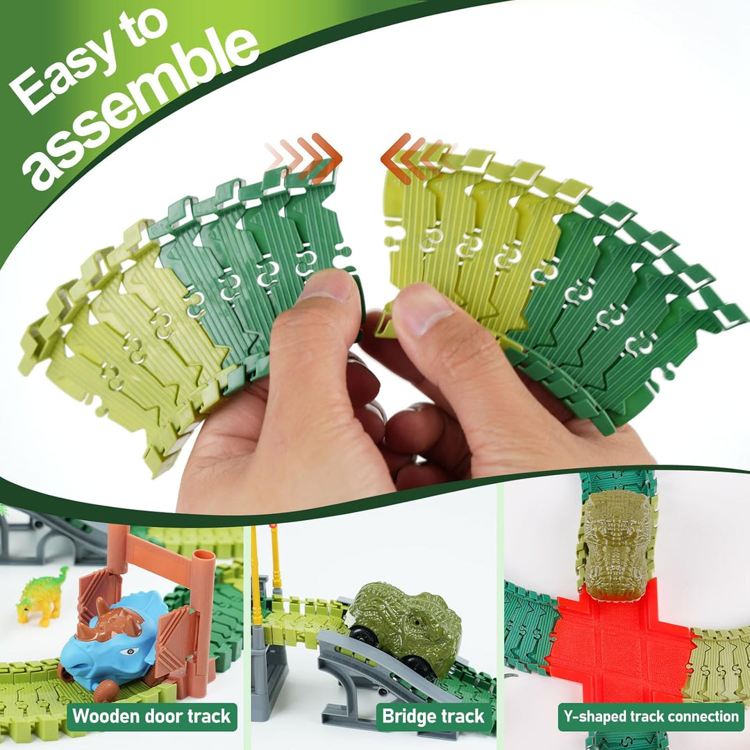 ToyFuntasy Kit de Expansión de Pista Flexible de Dinosaurios de 96...